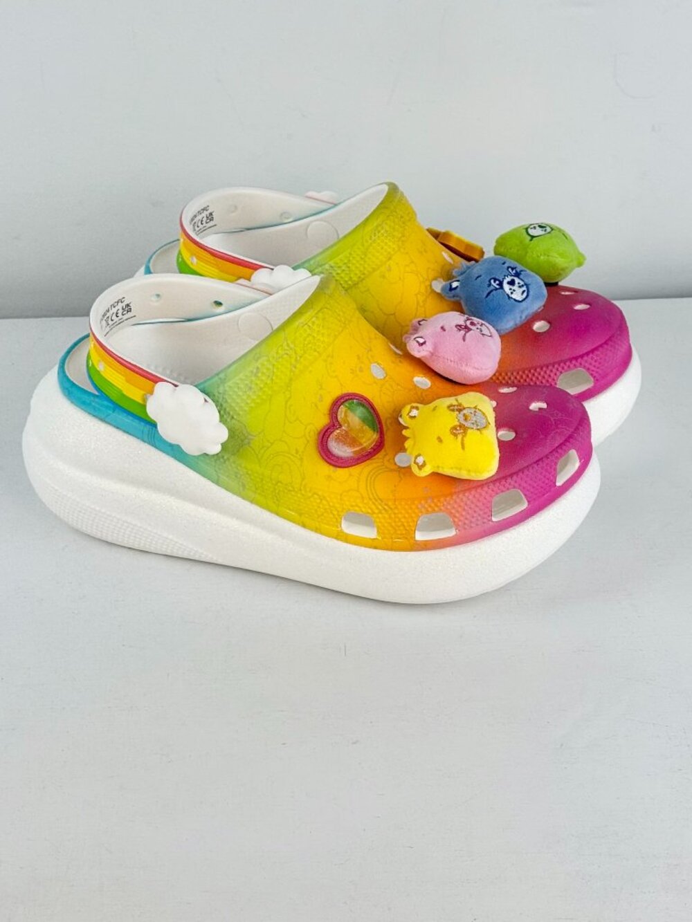 Men's 4 Women's 6 - Crocs Care Bears Crush Clog Light-Up Rainbow